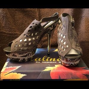 Italina by Summer Rio Rhinestone Platform Heels 10